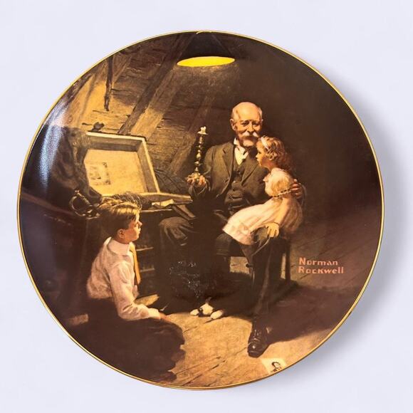 VTG Norman Rockwell Plate Grandpa's Treasure Chest Plate 180192 General Electric - Picture 1 of 4